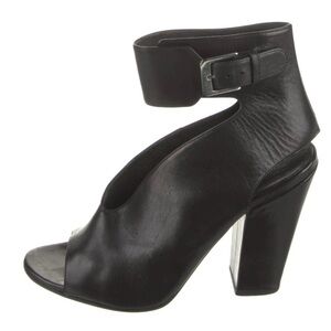 Laurence Dacade Black Peep-Toe Heels with Ankle Strap